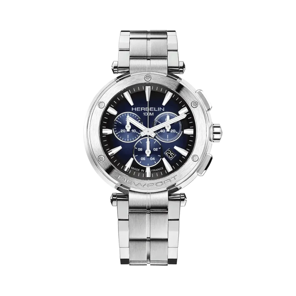[37688B35] Montre Michel Herbelin Newport - Chronographe - Acier & Noir 37688B35