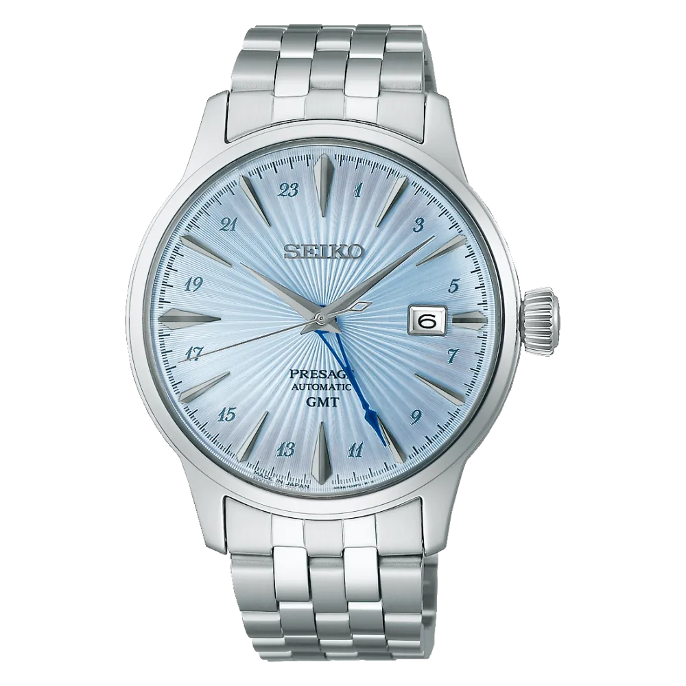 Montre Seiko Presage Automatique Cocktail GMT 4R34 Bleue SSK037J1