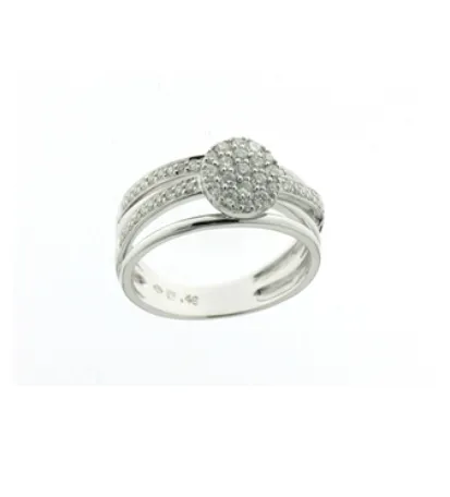 [049850] Bague avec motif en Or blanc 18 ct Sélection Cosyns 049850A