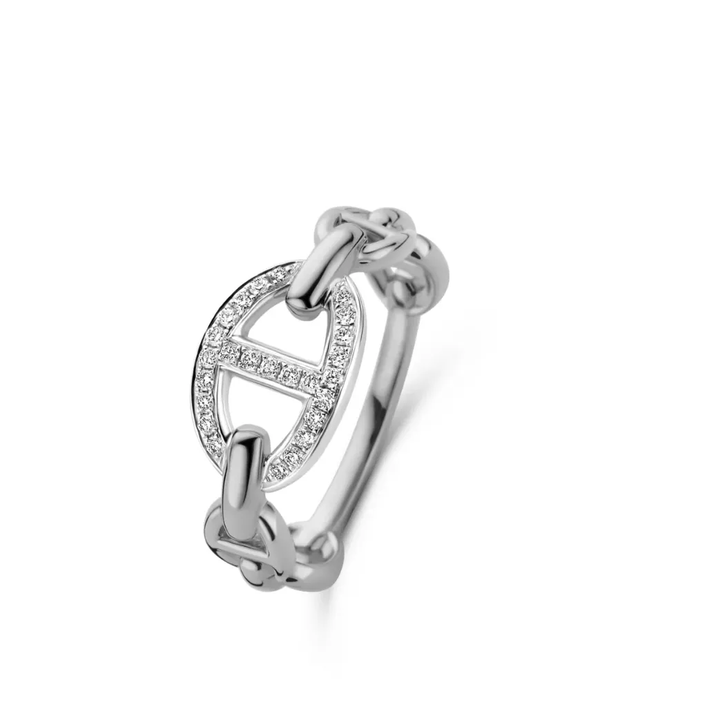 [064241] Bague avec motif Or blanc 18 ct Sélection Cosyns 064241A