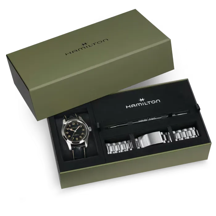 [H70605732] Montre Hamilton Khaki Field Coffret Bracelet Khaki H70605732